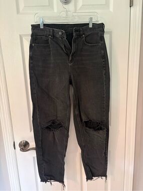 American Eagle Baggy Black Ripped Jeans